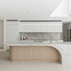 Armoire de <span class=keywords><strong>cuisine</strong></span> américaine mince à rainures en contreplaqué plaqué bois avec <span class=keywords><strong>accessoires</strong></span> - Product Image 4