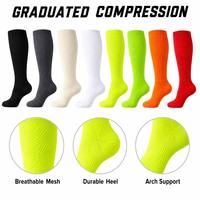 Chaussettes de compression tricotées colorées personnalisées pour femmes, pour la course multisports, respirantes, avec soutien de la voûte plantaire et impression numérique
