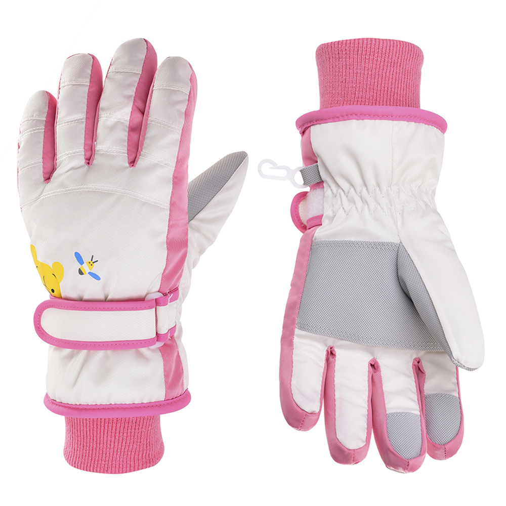 Милые Красочные удобные детские теплые лыжные перчатки Thinsulate с изоляцией, водонепроницаемые детские зимние варежки для снега, лыжные перчатки для скейтборда