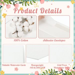 Tùy chỉnh màu Nước Thẻ giấy với phong bì 140 lb/300 GSM trống màu nước bưu thiếp và phong bì - Product Image 3