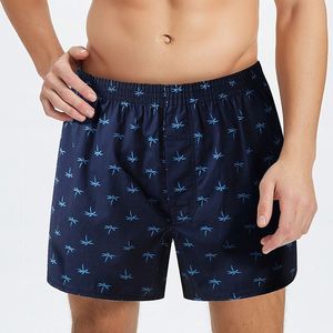 Nouveau Caleçon Boxer Homme en Coton Tissé Imprimé, Séchage Rapide, Respirant, Taille Mi-Haute, Coupe Ample, Grande Taille, Motif Flèche Tendance, Pour la Maison - Product Image 4