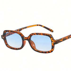 Lunettes de soleil rétro 2025 personnalisées avec logo, pour hommes et femmes, avec rivets, verres dégradés, protection UV400, petites lunettes de soleil rectangulaires pour femmes - Product Image 1