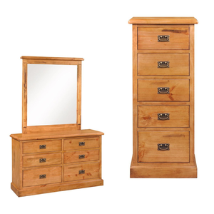 Meubles de chambre à coucher en bois Tallboy 5 tiroirs en bois massif d'acacia couleur bois naturel QUEENSLAND marque fournisseur vietnamien - Product Image 6