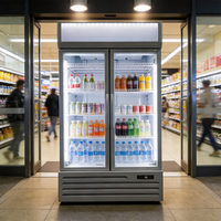 Réfrigérateur vertical pour boissons avec porte vitrée pour supermarché, vitrine réfrigérée pour boissons, réfrigérateur Coca-Cola