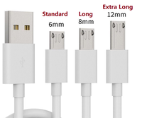 Câble Micro USB V8 vers USB2.0, longueur 8/9/10mm, cordon de chargeur de données personnalisé