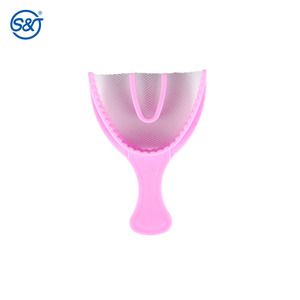 Plateau de morsure d'<span class=keywords><strong>impression</strong></span> dentaire en plastique manuel jetable coloré de SJ avec le filet en <span class=keywords><strong>nylon</strong></span> de maille - Product Image 4