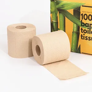 กระดาษเยื่อไผ่บริสุทธิ์ 100% วัสดุเยื่อไม้บริสุทธิ์ 2 ชั้นกระดาษม้วนจัมโบ้ม้วนกระดาษม้วนไม้ไผ่