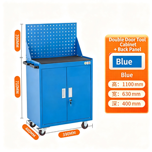 Armoire à outils robuste pour garage, armoire de rangement en acier à double porte avec serrure, étagères réglables pour atelier, mécanicien - Product Image 3