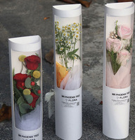 Boîte à fleurs de savon en papier kraft avec fenêtre transparente en PVC pour fleurs de savon en forme de rose