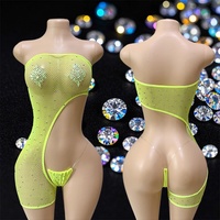 Combinaison de danse scintillante avec strass pour femmes, tenue de performance, tenue de strip-teaseuse, tenue de danseuse exotique