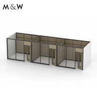 M&W Premium – Unité de cloisonnement modulaire insonorisée en aluminium pour bureaux administratifs et salles d'hôpital