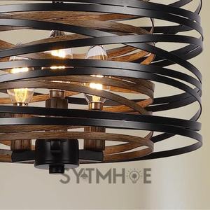 <span class=keywords><strong>Luminaires</strong></span> suspendus noirs respectueux de l'environnement AC 85-265V personnaliser Vintage Restaurant Hotel Island lampes suspendues - Product Image 6