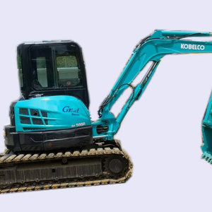 Excavadoras sobre orugas usadas Kobelco con certificado CE con cubo excavadora de segunda mano SK55 5,5 TON mini excavadora a la venta en Japón - Product Image 1