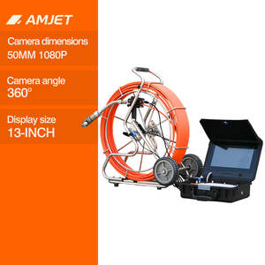 Cámara <span class=keywords><strong>de</strong></span> Inspección <span class=keywords><strong>de</strong></span> Tuberías AMJET DrainEye-R13-plus 1080p IP68, 60m, Cámara <span class=keywords><strong>de</strong></span> <span class=keywords><strong>Alcantarillado</strong></span> Residencial con Monitor a Color para Fontaneros - Product Image 1