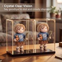 Boîte de présentation en acrylique transparente, vitrine polyvalente pour objets de collection, anti-poussière, avec base épaissie pour l'affichage de figurines d'action