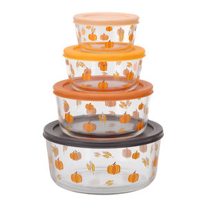 Récipient de conservation alimentaire en verre borosilicate hermétique et micro-ondable pour réfrigérateur et cadeaux, avec couvercle à clapet - Product Image 1