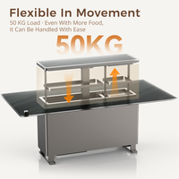 Table à manger intelligente multifonctionnelle moderne avec réfrigérateur intégré relevable pour bureau et entreprise