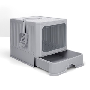 Caja de arena para gatos de 100L, rectangular, sellada, de plástico, manual, para gatos - Product Image 5