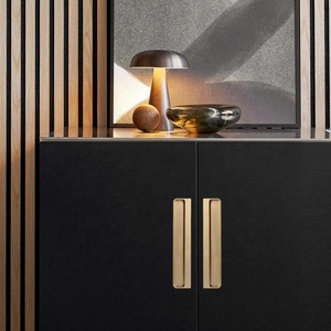 Black <strong>Gold</strong> Grey 140mm 200mm Modern Kitchen Wardrobe Cabinet Office Hotel Drawer Embedded Hidden Handles - Product Image 6