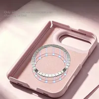 Coque Duo pour iPhone avec motif animal, texture ondulée, silicone liquide et attraction magnétique