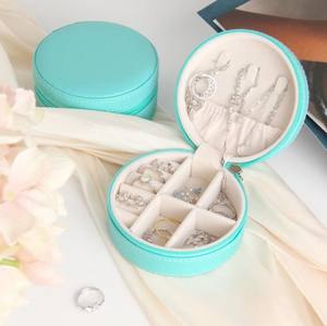 Caja de Joyería de Viaje Redonda de Cuero PU de Alta Calidad, Personalizada con Logotipo, para Collares, Anillos y Pendientes, Ideal para Regalo - Product Image 5