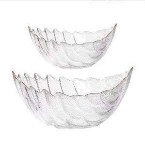 Tazón <span class=keywords><strong>de</strong></span> fruta <span class=keywords><strong>de</strong></span> vidrio con forma <span class=keywords><strong>de</strong></span> hoja creativa europea para el hogar, sala <span class=keywords><strong>de</strong></span> estar, plato <span class=keywords><strong>de</strong></span> <span class=keywords><strong>dulces</strong></span> <span class=keywords><strong>de</strong></span> lujo - Product Image 1