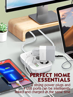 Multiprise intelligente Wi-Fi LDNIO SEW3452 avec charge rapide PD 30W, 3 prises CA, 4 ports USB, 2500W pour bureau, certifiée ISO9001, vente directe usine
