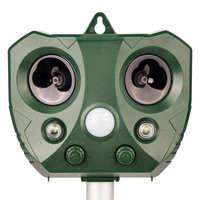 Répulsif à ultrasons solaire et USB pour animaux, couverture extérieure de 300 m², dispositif de répulsion des animaux avec capteur infrarouge pour ratons-laveurs, chiens et écureuils