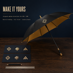 Paraguas de Golf Personalizado con Recubrimiento UV Dorado, Protección UV, Apertura y Cierre Automático, Doble Capa, 54, 60, 68 Pulgadas, con Logotipo para Promoción - Product Image 5
