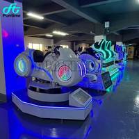 Simulateur de moto VR FunTime 9D, machine de jeu de réalité virtuelle avec interface en anglais et structure en fer