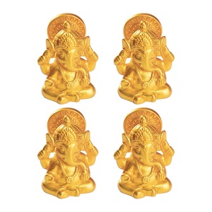 Statue de Ganesha Dorée en Gros, Figurines de Dieux Hindous, Miniatures de Dieux Indiens pour Aménagement Paysager, Cadeau pour Enfants, Pendentif, Accessoire de Décoration - Product Image 5