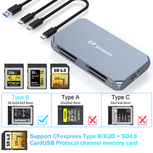 USB-C & USB-A 6-Trong-1 Loại B Kép Cfexpress Loại B/XQD + Kép SD4.0 Đầu Đọc Thẻ Với USB 3.2 (Gen 2) 10Gbps - Product Image 6