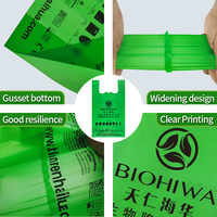 Biologisch Afbreekbaar Klein Handvat Boodschappentas Composteerbaar Maïszetmeel Draagtassen Pla/Pbat En13432/Astm6400 Composteerbare T-Shirt Tassen
