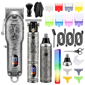 Set de Cortapelos Corporal 3 en 1 de Metal Recargable por USB Kit de Aseo Totalmente Metálico Máquina de Peluquería para Hombres - Product Image 2