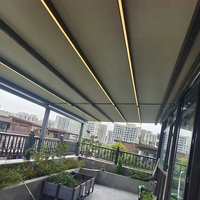 Pergola rétractable en aluminium électrique avec toit en PVC motorisé, télécommande, personnalisable, pour jardin extérieur