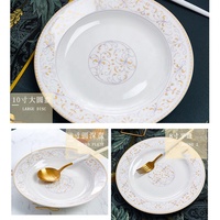 Logo personnalisé cadeau de luxe 56 pièces ensembles de dîner en porcelaine ensemble de vaisselle en céramique de service de 28 pièces