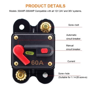Disjoncteur CC en cuivre pour usage domestique 50A à 300A, automobile, audio, marine, bateau, <span class=keywords><strong>voiture</strong></span> 60A 80A 100A 120A 150A 200A 250A 300A - Product Image 4