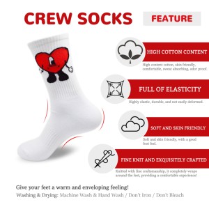 Calcetines <span class=keywords><strong>de</strong></span> Algodón con Diseño <span class=keywords><strong>de</strong></span> <span class=keywords><strong>Corazón</strong></span> Rojo <span class=keywords><strong>de</strong></span> Dibujos Animados, Diseño <span class=keywords><strong>de</strong></span> <span class=keywords><strong>Bad</strong></span> <span class=keywords><strong>Bunny</strong></span>, Transpirables, que Absorben el Sudor, Calcetines Deportivos Casuales <span class=keywords><strong>de</strong></span> Moda, Logotipo Personalizado - Product Image 2