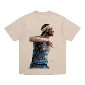 <span class=keywords><strong>Camiseta</strong></span> de <span class=keywords><strong>baloncesto</strong></span> Alexander Print Heavyweight para hombre |   Estilo Vintage Americano, Corte Holgado, Moderno y Versátil para <span class=keywords><strong>Estudiantes</strong></span> - Product Image 2