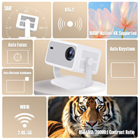 Projecteur Home Cinéma 3D 1080P 650 ANSI Lumens LED Compatible 4K Android 14 Portable Sans Fil pour Gaming Éducation Intérieur