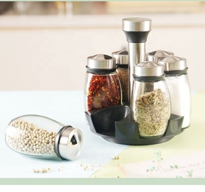 Nouveaux produits : Ensemble de 5 pots <span class=keywords><strong>à</strong></span> <span class=keywords><strong>épices</strong></span> <span class=keywords><strong>en</strong></span> verre triangulaires avec support rotatif, ensemble de pots <span class=keywords><strong>à</strong></span> <span class=keywords><strong>épices</strong></span> de 100 ml avec support, couvercle <span class=keywords><strong>en</strong></span> acier inoxydable - Product Image 6
