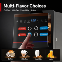 Machine à café instantanée industrielle 4 saveurs, distributeur de boissons chaudes et froides, grand bac de récupération des eaux usées, facile à nettoyer