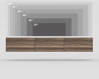 Meuble TV mural flottant en bois, style minimaliste moderne, pour téléviseurs jusqu'à 80 pouces, console multimédia de rangement pour salon