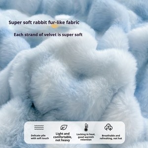 2025 Fall New Quality Wool Filling Rabbit-Like Plush Four-Piece Set High Grammage Double-Sided <strong>Fleece</strong> Warm Bed Sheet <strong>Duvet</strong> <strong>Cover</strong> - Product Image 2