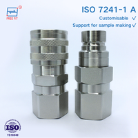 Coupleur rapide hydraulique à face plate série FF ISO 16028, ensemble mâle-femelle, options de filetage SAE NPT BSP métrique pour lignes de puissance fluide