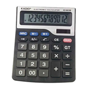 Calculatrice de bureau Kadio 12 chiffres, double alimentation, usage général pour le bureau KD-9633B - Product Image 2