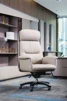 Fauteuil de bureau au design moderne avec hauteur réglable et roulettes mobiles en cuir synthétique pour le personnel ou les cadres de bureau à domicile