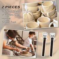 Lot de 12 outils de sculpture en bois et métal pour argile, extrudeurs et coupeurs de tasses à thé/mugs en forme de poignée