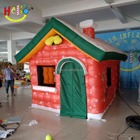 Décoration extérieure amusante pour enfants, maison de Noël gonflable, grotte du Père Noël gonflable