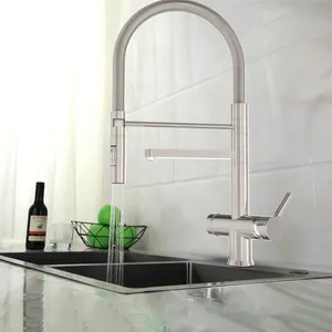 Lavello da cucina a doppia uscita estrarre rubinetti per miscelatore da cucina a 3 vie a 3 vie
